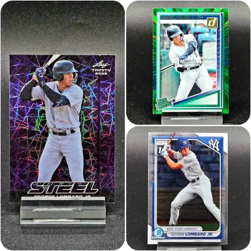 George Lombard Jr. Steel Laser Bowman Chrome 1st /49 RC's Yankees Top Prospect